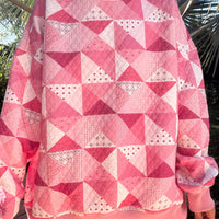 Gemma Quilted Patchwork Sweatshirt (shorts sold separately)