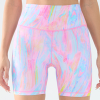 Women's Athletic Rainbow Swirl Biker Shorts