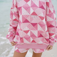 Gemma Quilted Patchwork Sweatshirt (shorts sold separately)