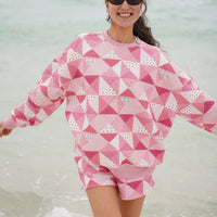 Gemma Quilted Patchwork Sweatshirt (shorts sold separately)