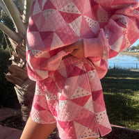 Gemma Patchwork Quilted Shorts (sweatshirt sold separately)