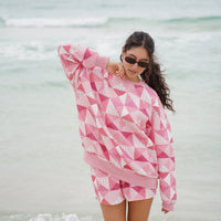 Gemma Quilted Patchwork Sweatshirt (shorts sold separately)