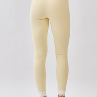 Scallop Trim High Waisted Active Leggings: BUTTER YELLOW