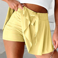 High Waist Drawstring Lined Sports Skorts
