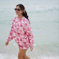 Gemma Quilted Patchwork Sweatshirt (shorts sold separately)