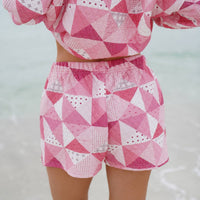 Gemma Patchwork Quilted Shorts (sweatshirt sold separately)