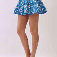 Floral Print Tiered High Rise Mini Skirt