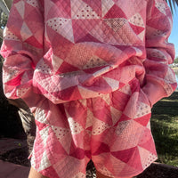 Gemma Patchwork Quilted Shorts (sweatshirt sold separately)