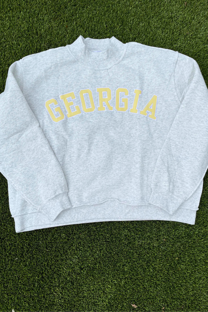 Georgia Mock Neck Sweatshirt - Heather Grey