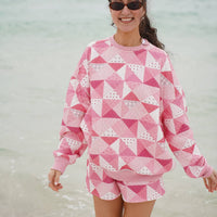 Gemma Quilted Patchwork Sweatshirt (shorts sold separately)