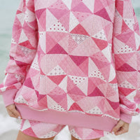 Gemma Quilted Patchwork Sweatshirt (shorts sold separately)