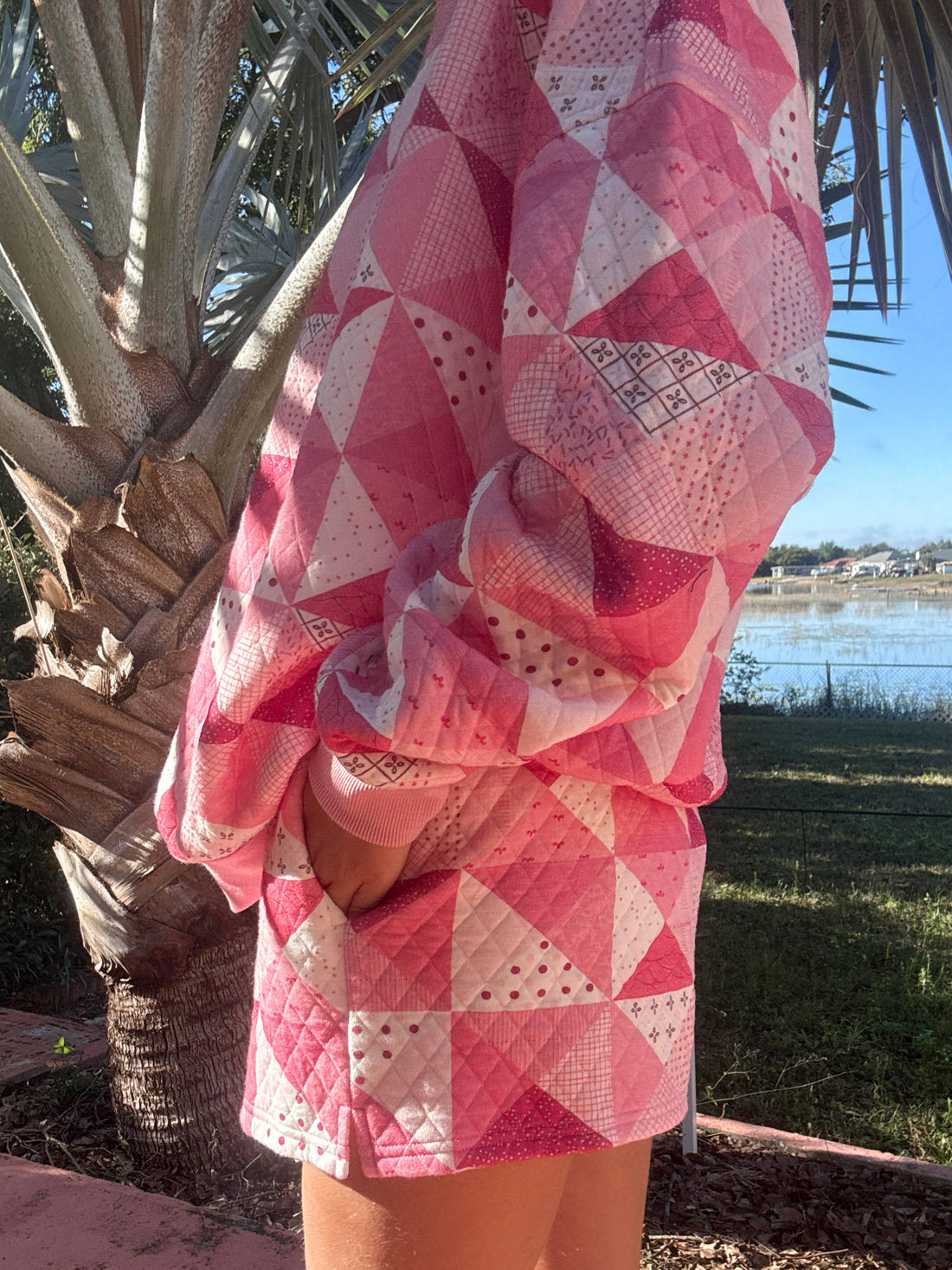 Gemma Patchwork Quilted Shorts (sweatshirt sold separately)