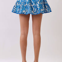 Floral Print Tiered High Rise Mini Skirt