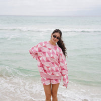 Gemma Quilted Patchwork Sweatshirt (shorts sold separately)