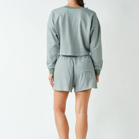 Boardwalk Stripe Crewneck Set: EUCALYPTUS/WHITE