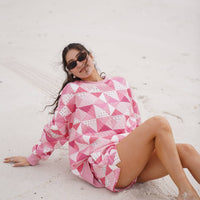 Gemma Quilted Patchwork Sweatshirt (shorts sold separately)