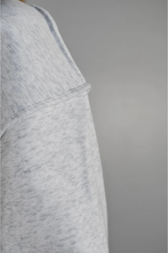 Georgia Mock Neck Sweatshirt - Heather Grey