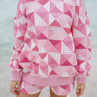 Gemma Quilted Patchwork Sweatshirt (shorts sold separately)