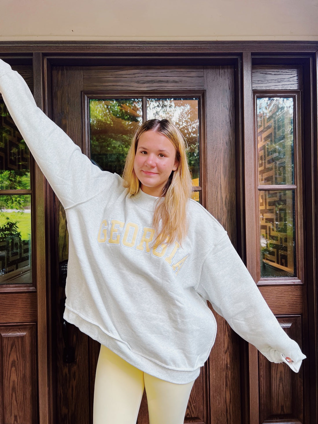 Georgia Mock Neck Sweatshirt - Heather Grey