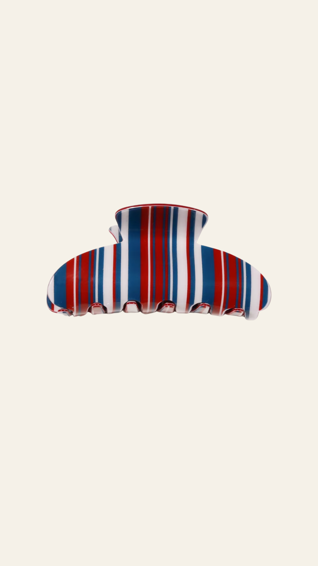 Striped Hair Claw Clip - NAVY MULTI