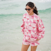 Gemma Quilted Patchwork Sweatshirt (shorts sold separately)
