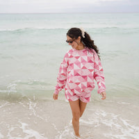 Gemma Quilted Patchwork Sweatshirt (shorts sold separately)