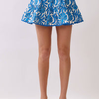 Floral Print Tiered High Rise Mini Skirt