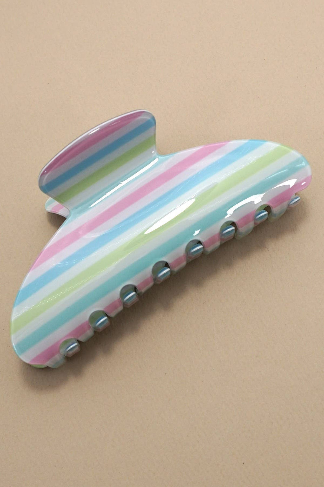 PASTEL STRIPE HAIR CLAW CLIP
