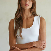 Double Layered Seamless Top: White