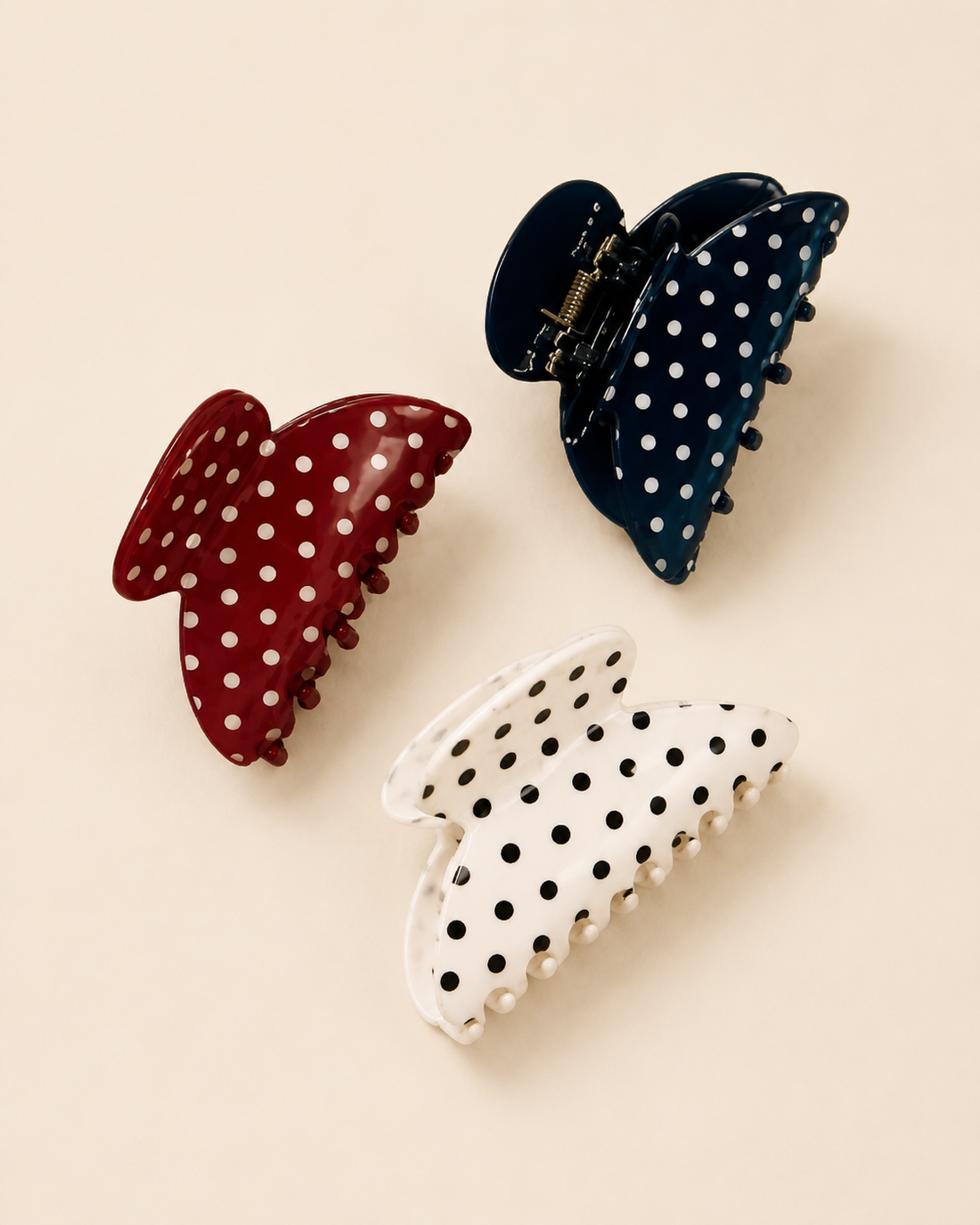 Mini Classic Polka Dot Claw Clip